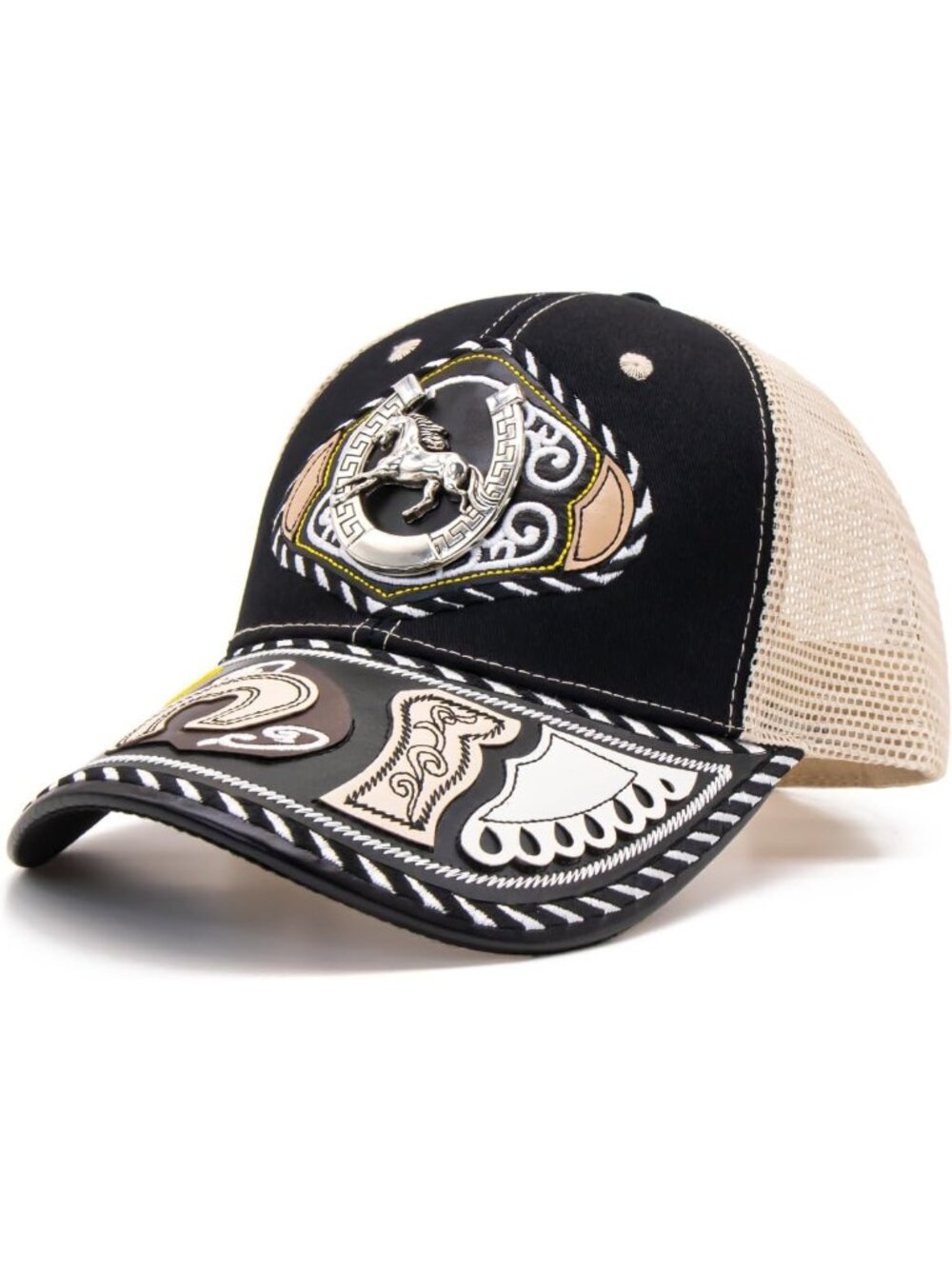 Men's J black Polyester Western Vintage Cowboy Cute Baseball Cap